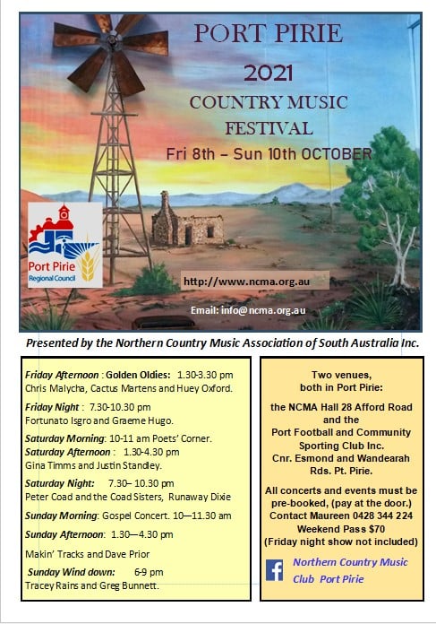 Gig Guide South Australian Country Music Gigs